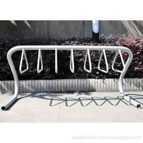 Silver Grey Gravity Bike Stand , Bicycle Floor Rack For Sto